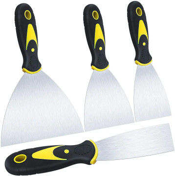 4 Pacotes de raspadores de facas de polipropileno Multi Set Spackle Knife Blade de raspador de tinta de aço inoxidável premium