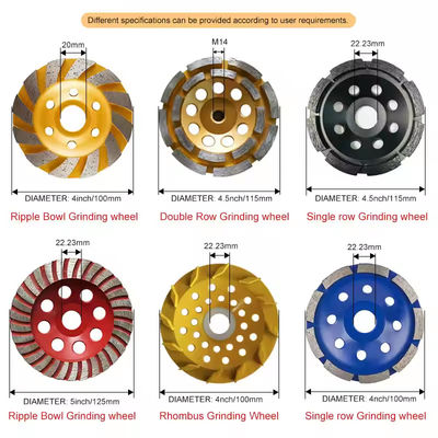 4 polegadas Placa de moagem de diamante roda de disco para moedor de dressing em M14 ou 5/8 "-11 fio