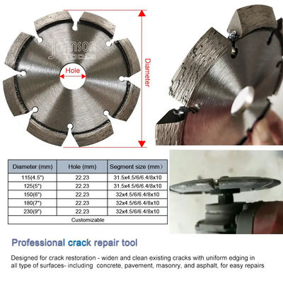 6 polegadas Laser Soldado Crack Chaser Tuck Point Diamante V Groove Cutting Blade para remoção de argamassa de concreto