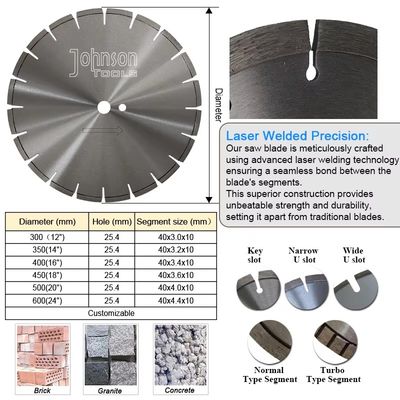 O laser soldou o corte rápido 500mm Diamond Wet Tile Cutter Blade da serra