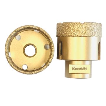 o vácuo de 4pcs M14 50mm soldou lascar-se de Diamond Tools Drill Bit Minimal