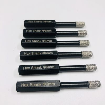 Serra de buraco de azulejo 6 mm Hex Shank Diamond Core Bits para porcelana