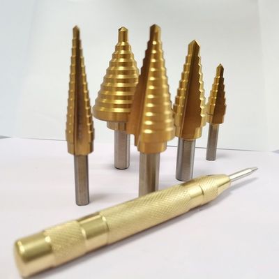 Titânio MultiStep HSS4241 revestidos 6Pcs encantam bocados de broca do HSS do eixo oxidam resistência